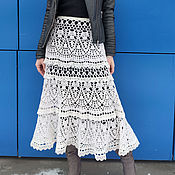 Одежда handmade. Livemaster - original item Woolen light openwork Crochet skirt. Handmade.