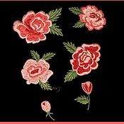 Материалы для творчества handmade. Livemaster - original item Embroidery applique roses in Folk style stripe patch for Clothing. Handmade.