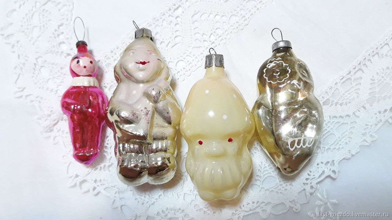 Винтаж: Елочные игрушки, фигурки, сова, орех "Снег 13, 14" наборы ...