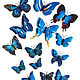 Бабочки "Двойные крылья", Синие. Элементы для скрапбукинга. Лесная фея (Оксана). Интернет-магазин Ярмарка Мастеров.  Фото №2