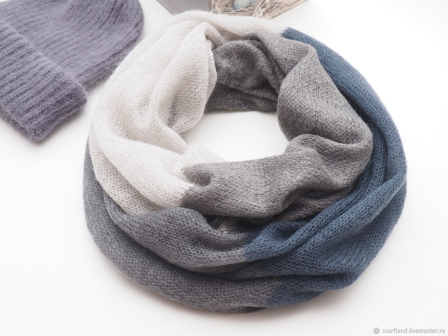 Снуд вязаный женский в два оборота из кид-мохера купить в интернет ...