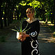Black Ethnic Linen Tunic «Water Lily». Dresses. mongolia. My Livemaster. Фото №6