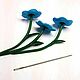 Miniature flowers made of polymer clay Blue. Miniature plants and flowers. magic stick. My Livemaster. Фото №4