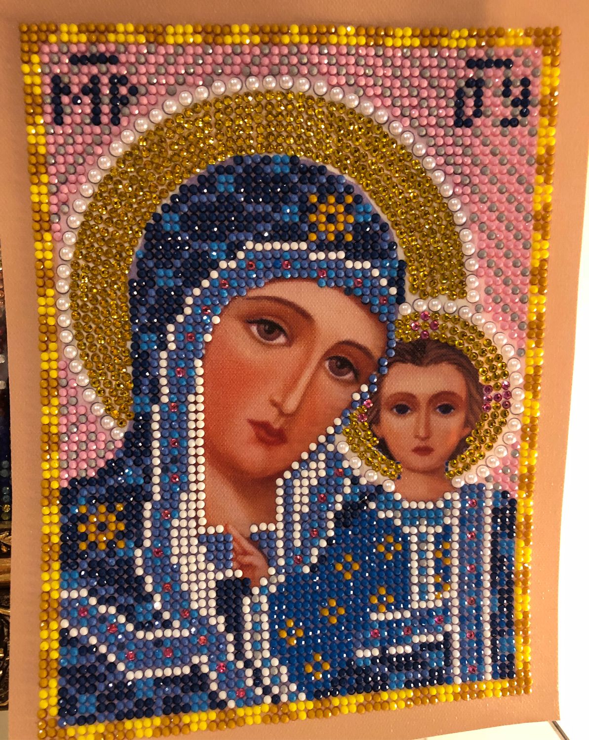 Икона Святая Троица алмазная мозаика