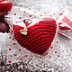 Брелок 5 см Вязаное сердце Темный шоколад. Новогодние сувениры. BarminaStudio❤️Вязаный декор✔️Марина (barmar). Ярмарка Мастеров.  Фото №5