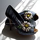 Leather flowers. Brooches for shoes 'Daisies', Foot Jewelry, Pescara,  Фото №1