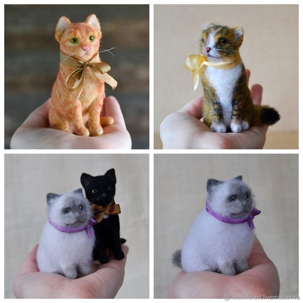 Кошки из войлока (из войлока) кошка по фото, Войлочная игрушка, Череповец,  Фото №1