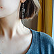 Silver earrings with hematite Long asymmetric earrings silver. Earrings. Strangell Jewelry. My Livemaster. Фото №6