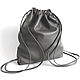 Grey Backpack Bag leather medium with two pockets, Backpacks, Moscow,  Фото №1