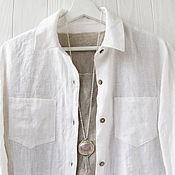 Одежда handmade. Livemaster - original item White women`s shirt made of 100% linen. Handmade.