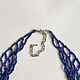 Boho inky blue beaded kerchief necklace. Necklace. Beaded jewelry by Marina Ikkes. My Livemaster. Фото №6