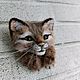 Котенок.  Брошь валяная. Брошь-булавка. Мария Гладких. Ярмарка Мастеров.  Фото №4