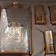 Hunting gift set:a flask and 3 stacks.Gilding.Handmade work, Flask, Chrysostom,  Фото №1