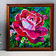 Painting with Rose flowers 'Bright Rose' in oil, Pictures, Samara,  Фото №1