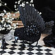 Брошь. Черный ворон. Брошь-булавка. Wonderful bird. Irina Zhovner. Ярмарка Мастеров.  Фото №5