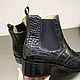Chelsea with brogation, made of crocodile skin, in classic black!. Chelsea boots. SHOES&BAGS. My Livemaster. Фото №5