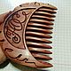 Personalized Juniper Wood Hair Comb, Combs, Sochi,  Фото №1