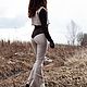 Заказать Бежевые брюки клеш из коллекции HZD Collection. Furious Fox Fashion. Ярмарка Мастеров. . Брюки Фото №3