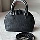 Сумочка из матовой чёрной крокодиловой кожи. Классическая сумка. Chic bags. Ярмарка Мастеров.  Фото №4