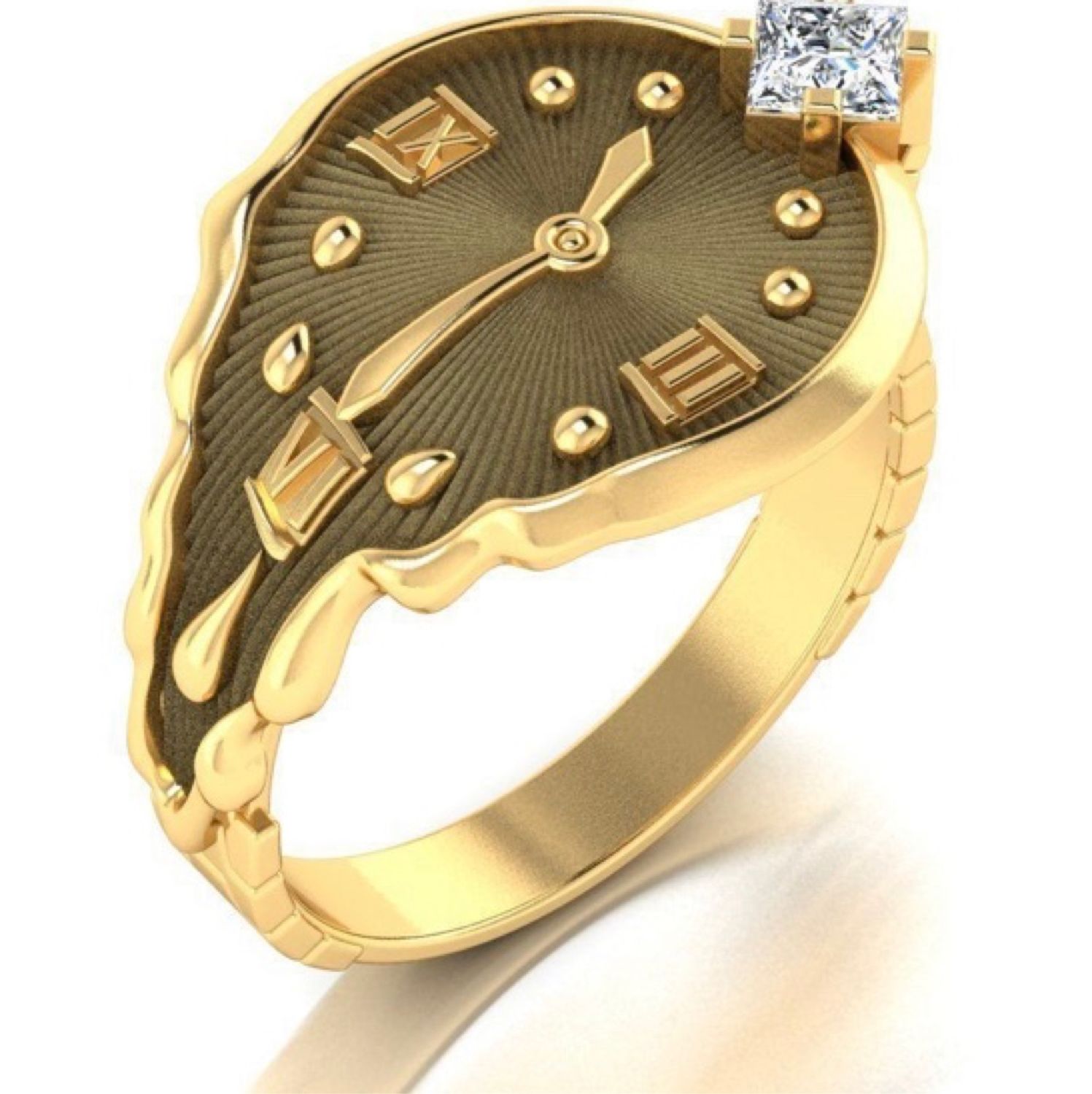 Кольцо «Часы» из серебра в интернет-магазине Ярмарка Мастеров по цене 8500 ₽ – KVQVGRU