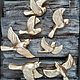 Gold ceramic birds on the wall, Interior elements, Bobrov,  Фото №1