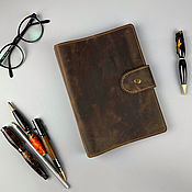 Канцелярские товары handmade. Livemaster - original item A5 diary made of genuine leather. Handmade.