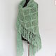 Order Knitted Mint Shawl. vyazanaya6tu4ka. Livemaster. . Shawls Фото №3