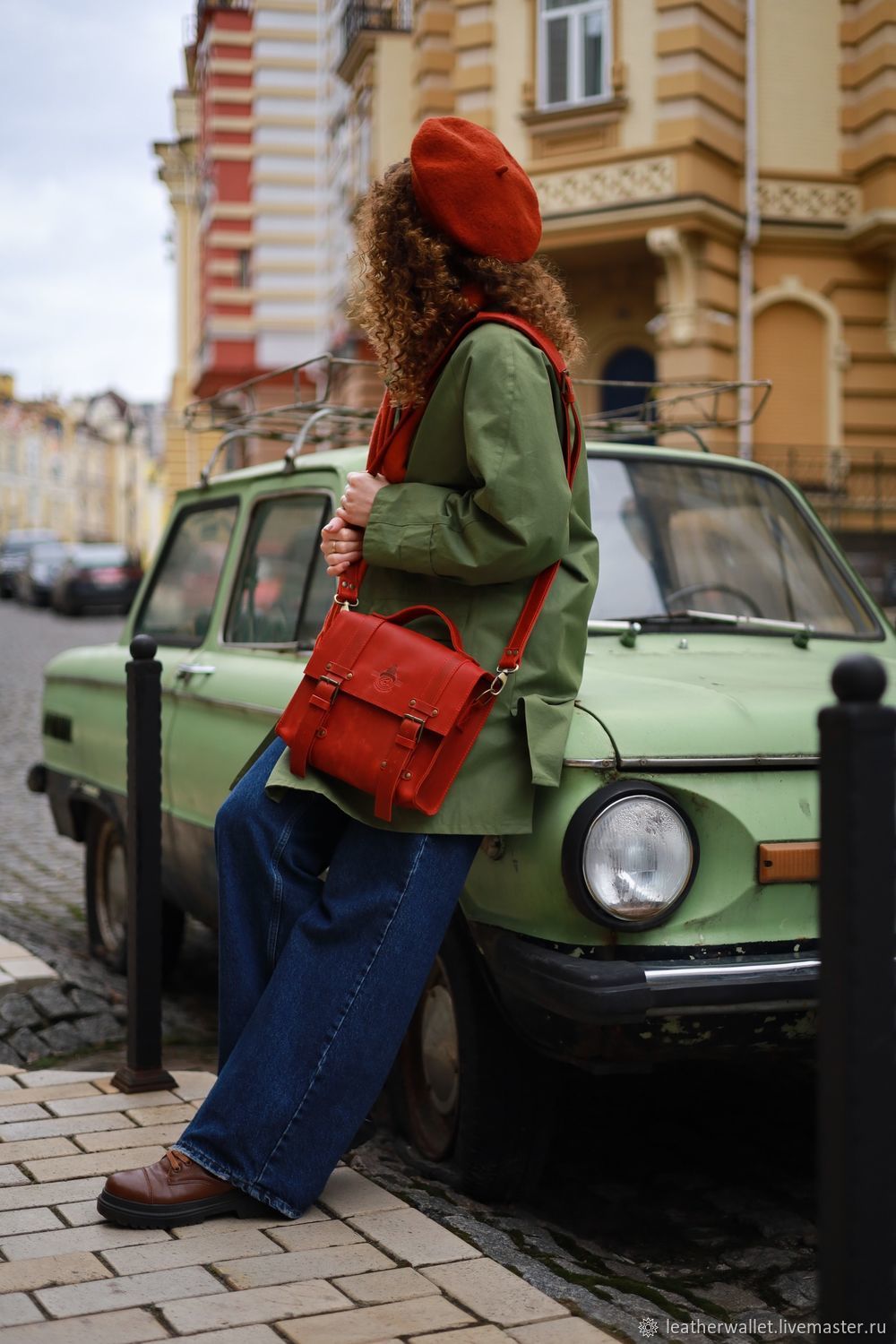 Кожаная сумочка "Хэйзи" в красном цвете, Классическая сумка, Гатчина,  Фото №1