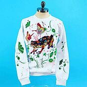 Одежда handmade. Livemaster - original item Sweatshirt with hand embroidery poisonous frog custom. Handmade.