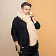 Order Beige scarf for men. SHAPAR - knitting clothes. Livemaster. . Scarves Фото №3