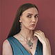 Silver pendant 'Ariadne' Aquamarine blue, Pendant, Yalta,  Фото №1