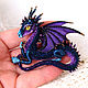 Broche de dragón 'leila'. Broche de perlas. Azul-violeta dragón. Brooches. master Alena Litvin. My Livemaster. Фото №5