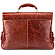 Leather briefcase 'Bormental' (red antique). Brief case. Russian leather Guild. My Livemaster. Фото №4