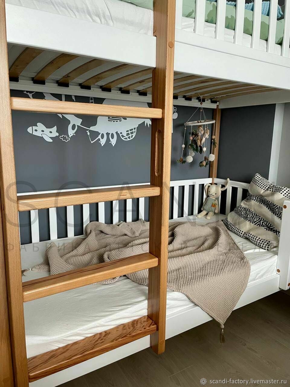 двухъярусная кровать gunmetal full/full bunk bed