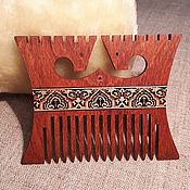 Украшения handmade. Livemaster - original item Wooden comb "My horses are horses" from Brasil cherry, iniay. Handmade.