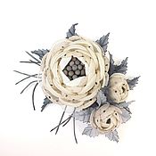 Украшения handmade. Livemaster - original item Fairy brooch with Polka Dots Handmade flowers made of fabric. Handmade.