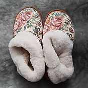 Обувь ручной работы handmade. Livemaster - original item Chuni slippers made of sheep fur. Handmade.