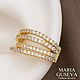 Кафф позолоченный инкрустированный фианитами. Каффы. MARIA GUSEVA Fashion Jewelry. Интернет-магазин Ярмарка Мастеров.  Фото №2
