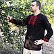 Order Russian embroidered shirt 'Svetomir' black. KubanLad. Livemaster. . People\\\'s shirts Фото №3