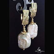 Украшения handmade. Livemaster - original item Earrings with natural Baroque pearls 