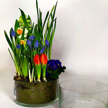 Сувениры и подарки ручной работы. Ярмарка Мастеров - ручная работа Первоцветы в стекле "Москвичка" цветы на 8 марта. Handmade.