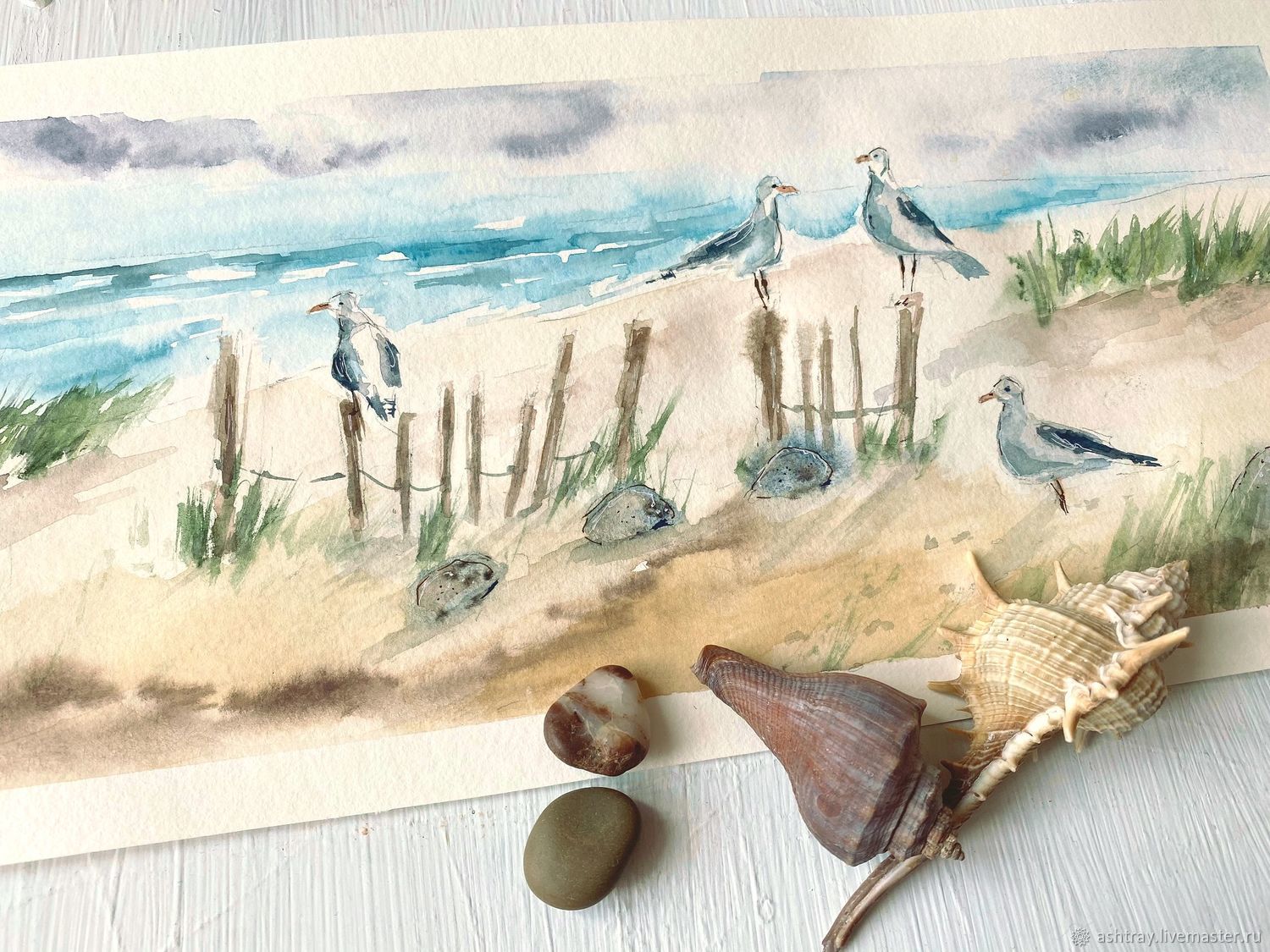 'And the sea will tell a good fairy tale...'watercolour (sea, landscape), Pictures, Korsakov,  Фото №1