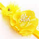 Повязка на голову для девочки "Желтые цветы", Диадемы детские, Зеленоград,  Фото №1