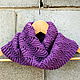 Bufanda snud de punto morado con lurex de merino con seda, Snudy1, Kazan,  Фото №1