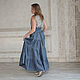 Linen skirt with a belt corset black and blue melange. Skirts. pugovkino delo (Pugovkino-delo). My Livemaster. Фото №6