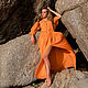 Beach dress with a long skirt made of chiffon 'Orange'. Dresses. Lana Kmekich (lanakmekich). My Livemaster. Фото №4