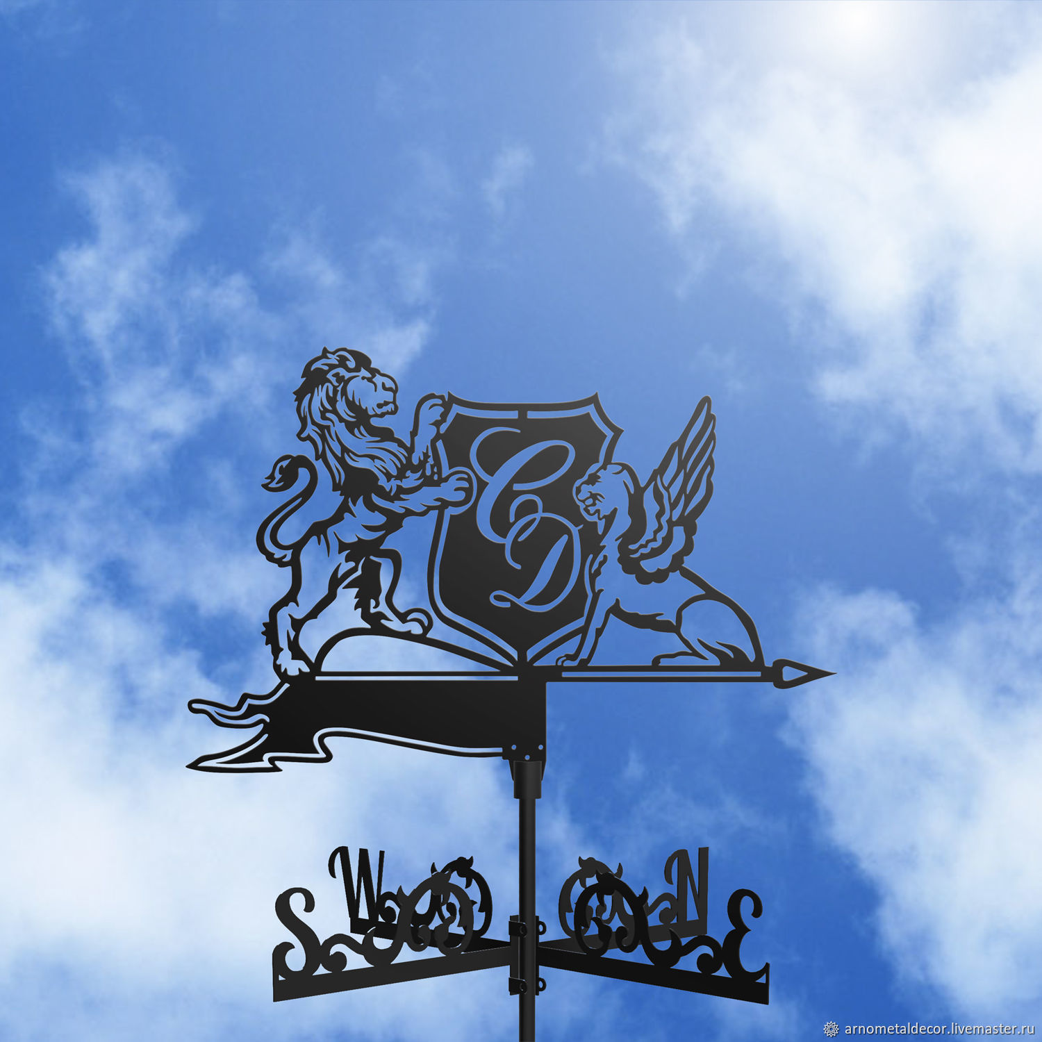 Weather vane on the roof ' Lions with the coat of arms', Vane, Ivanovo,  Фото №1