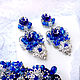 Заказать "Classic Blue" - серьги в стиле Дольче Габбана. Lady's Treasures  Украшения. Ярмарка Мастеров. . Серьги Фото №3
