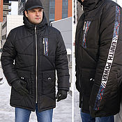 Мужская одежда handmade. Livemaster - original item Winter Jacket men, Long black jacket with a hood, Waterproof Jacket. Handmade.