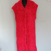 Одежда handmade. Livemaster - original item Red knitted sleeveless coat